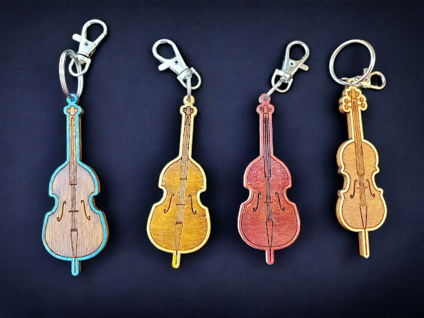 Wooden Instrument Keychain - Strings