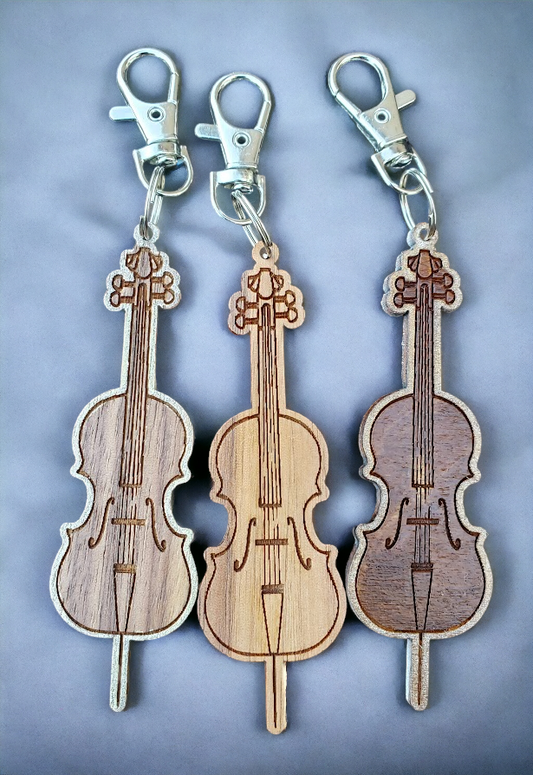 Wooden Instrument Keychain - Strings