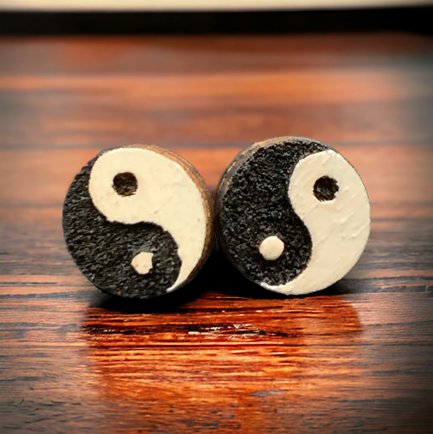 Yin Yang Earring Studs, Faux Gauges/Plugs