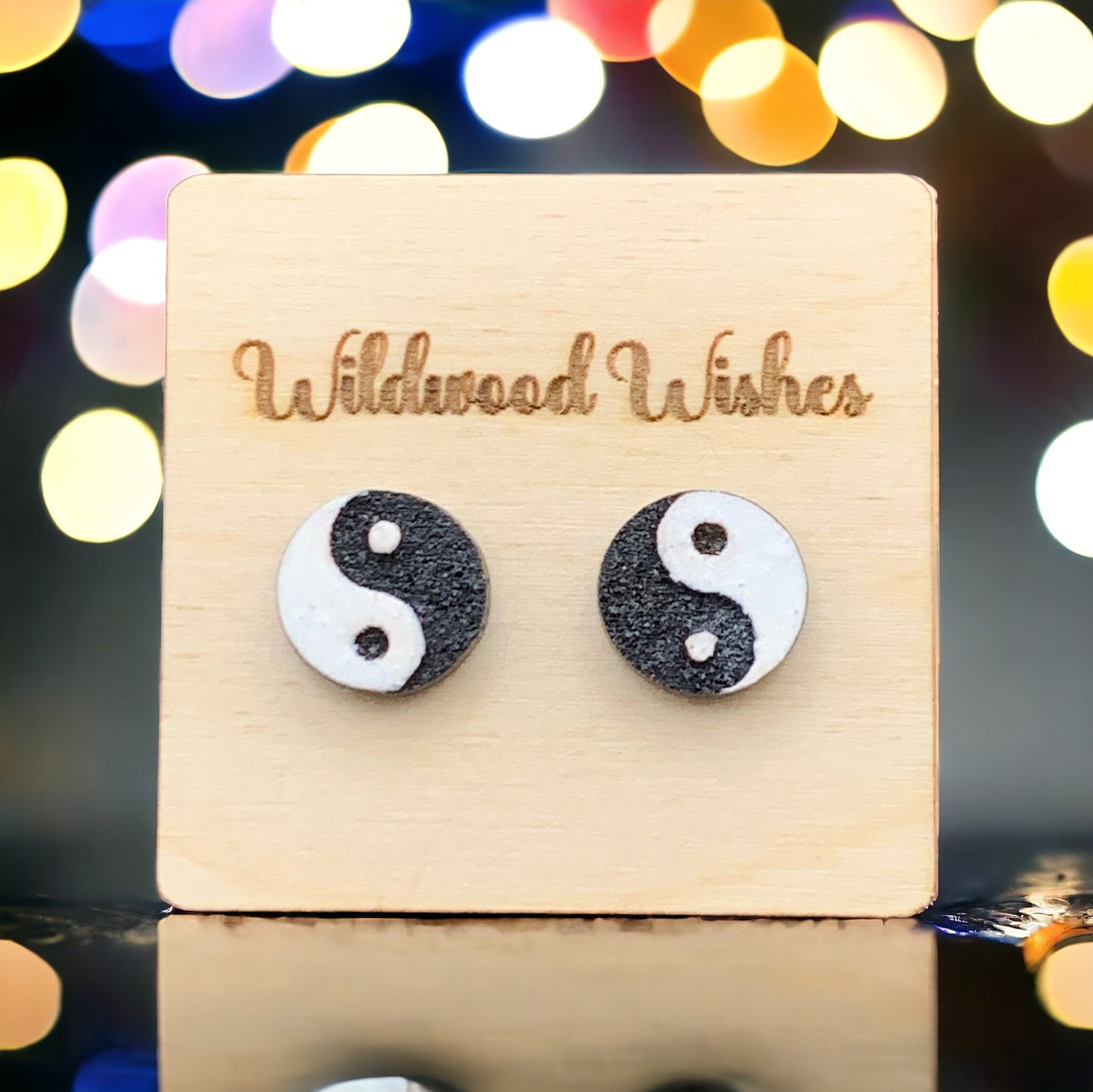 Yin Yang Earring Studs, Faux Gauges/Plugs