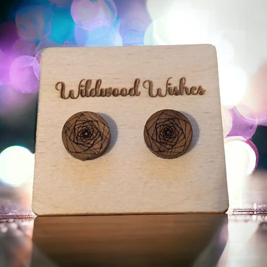 Infinite Spiral Geometric Stud Earrings, Faux Gauges/Plugs